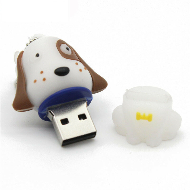 سلسلة من الهدايا لكلاب الحيوانات الأليفة USB 2.0 محرك أقراص فلاش مع سلسلة مفاتيح محرك القلم القدرة الحقيقية 64GB/32GB/16GB/8GB/4G للأطفال U القرص