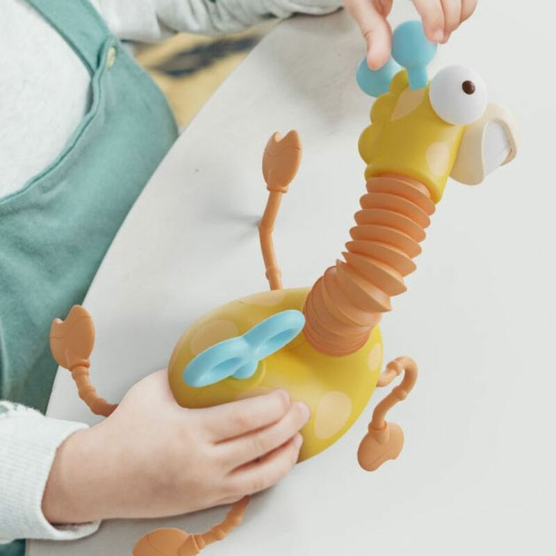 Mainan edukasi penumbuh gigi leher berputar silikon mainan berpergian pegangan jari String latihan mainan sensorik 3 in 1