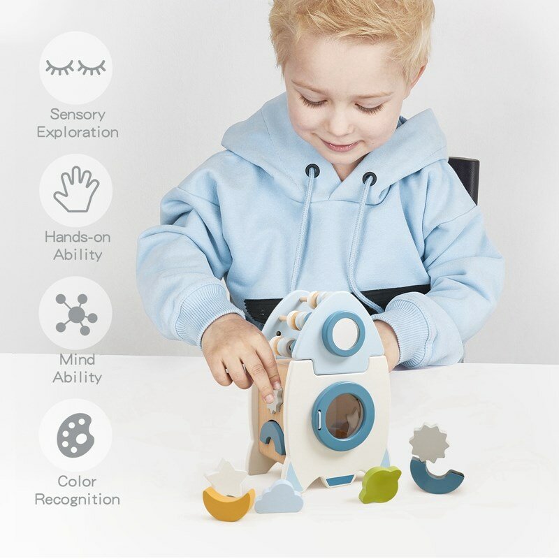 Деревянный ракета многогранник волшебный ящик нетоксичные и экологически строительные блоки Развивающие игрушки Развитие интеллекта