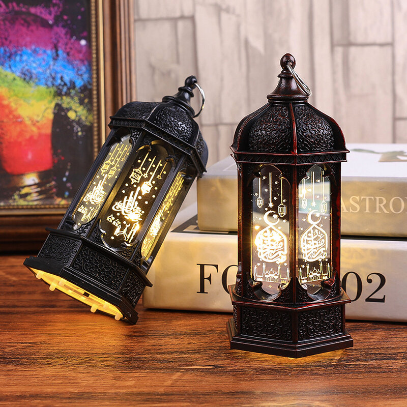 Led Candle Night Light EID MUBARAK Decor Lantern Light Ramadan Ornament Gifts Christmas Muslim Festival Party Lamp Decorations