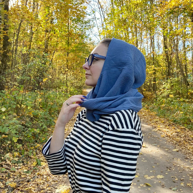 Bufanda con capucha de algodón orgánico Unisex, pañuelo de muselina de gasa retro de color sólido, para cubrir la cabeza, para Festival, hijab Convertible