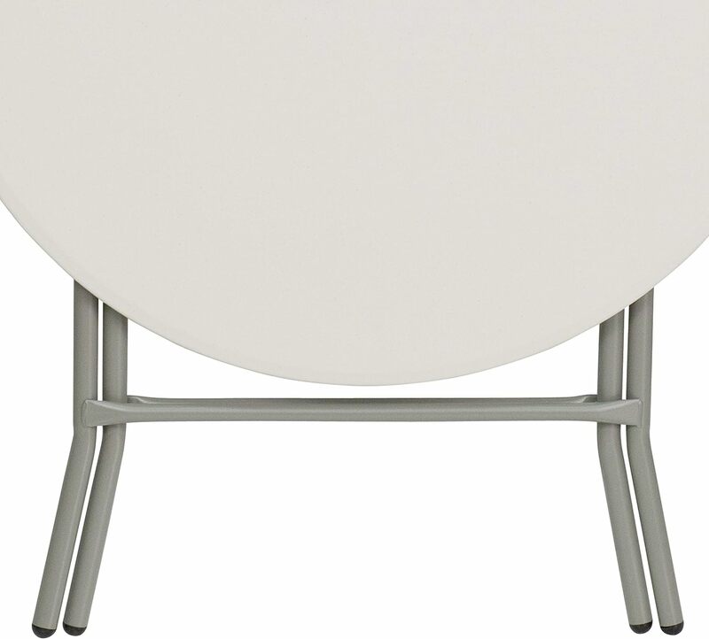 Tavolo per banchetti ed eventi pieghevole in plastica bianca rotonda da 2.63 piedi