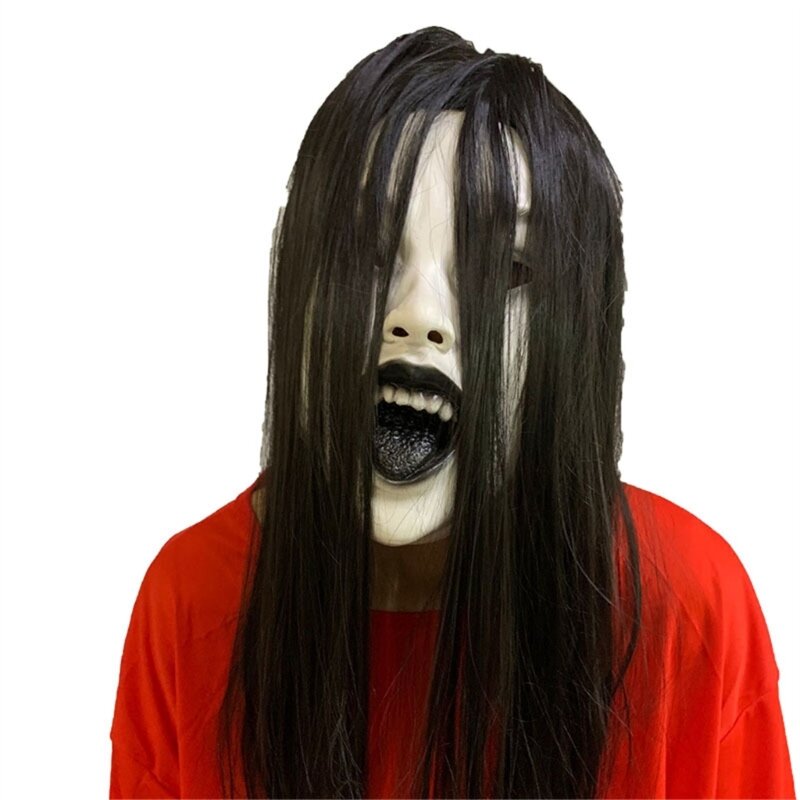 Headwear mulher assustador, cabelo longo assustador feminino headpiece trajes festa Halloween