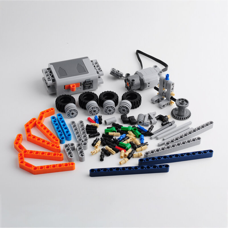 PF-DIY Técnico MOC Car Building Blocks Kit, AA Battery Box, L Motor, Compatível com Legoeds, Funções De Energia, Brinquedo, 88003, 8881