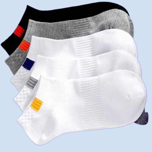 Calcetines cortos de algodón para hombre, medias náuticas transpirables, cómodas e informales, color blanco y negro, lote de 5 pares