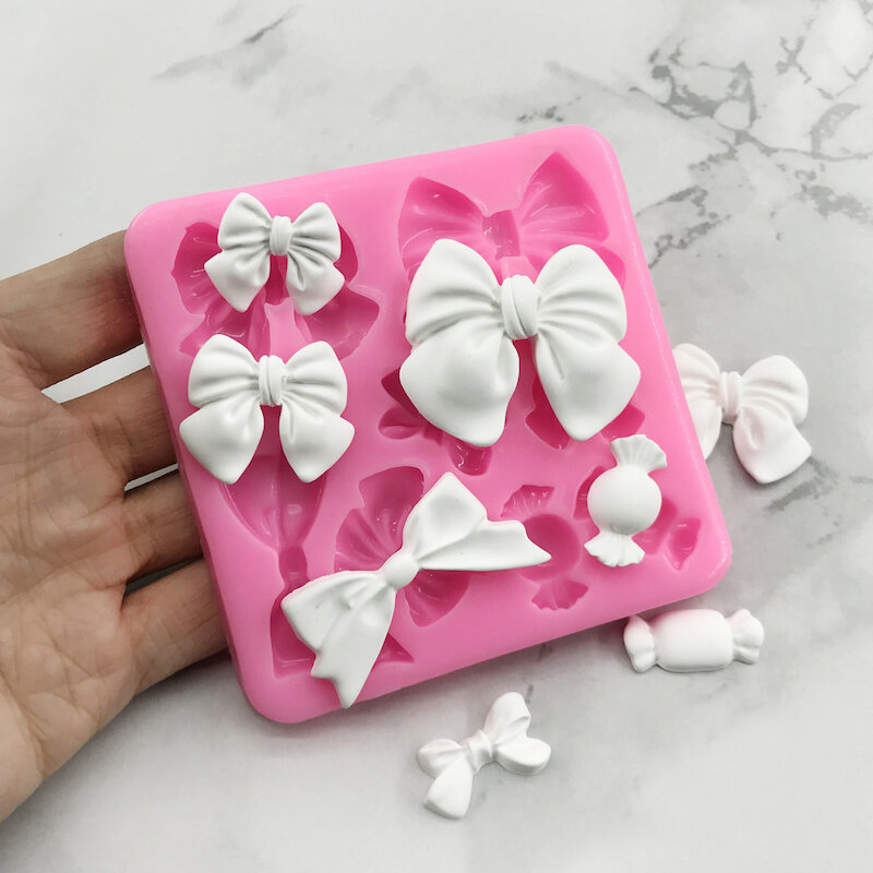 MNYB 1pcs Bow Knot Resin Art Molds Silicone Fondant Mould Cake Decoration Tools Pastry Kitchen Baking Accessories Set
