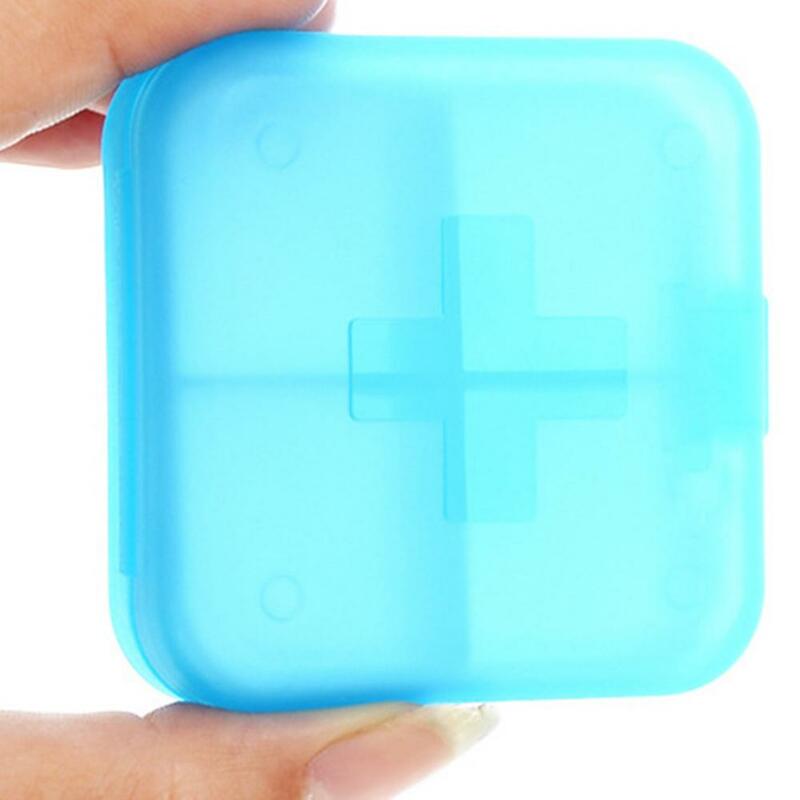 Pill Cases Splitter Portable Travel 4 Grid Pill Storage Box Case Container Mini Medicine Organizer