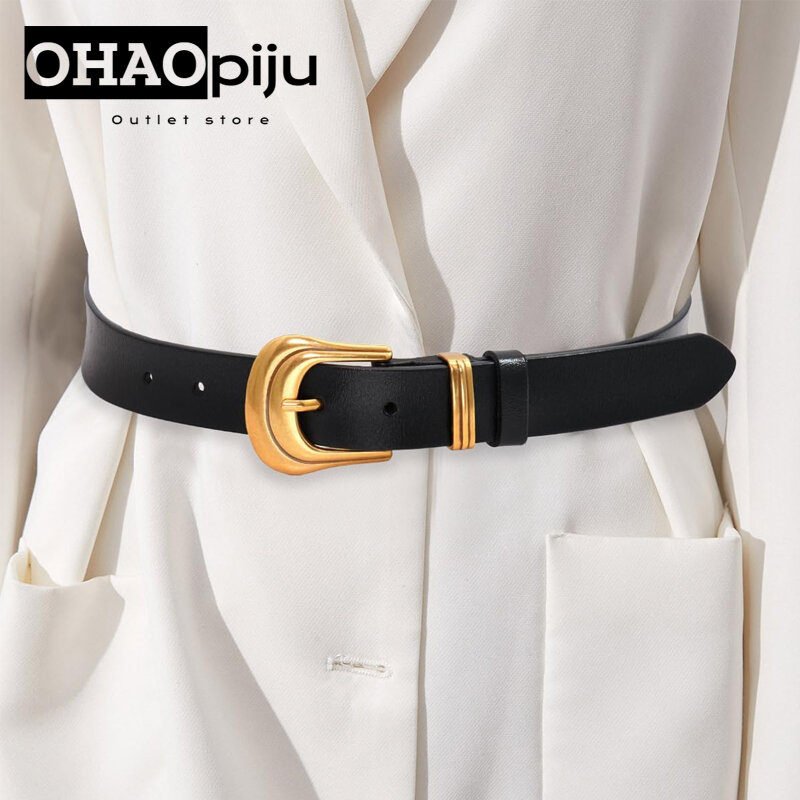 Fashion Pin Buckles Belts Women Silver Buckle Leather Belts for Jeans Retro Wild Belts for Women Waistbands Student Strap