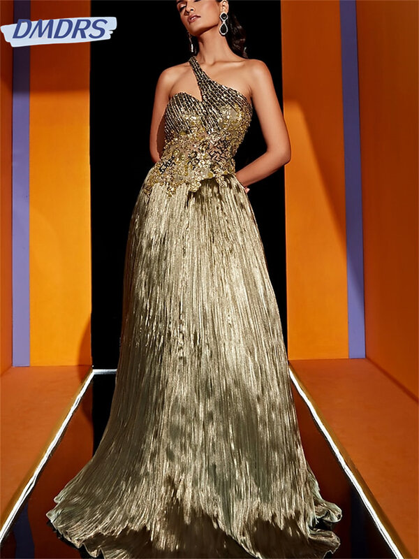 Classic A-Line Prom Dress 2024 Sexy Sequin Evening Dresses Stylish Sleeveless Floor-Length Gown Vestidos De Novia