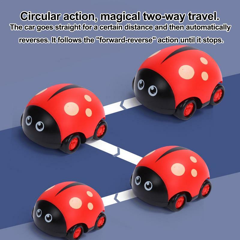 Cartoon Tier autos Reibung angetrieben zurückziehen Fahrzeug Spielset Spielzeug für Kinder Cartoon Tier Rennwagen mit Marienkäfer Form
