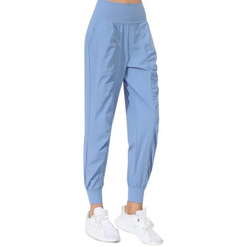 Celana Yoga 22 celana Yoga longgar ramping cepat kering celana Capri kebugaran lari pinggiran terikat