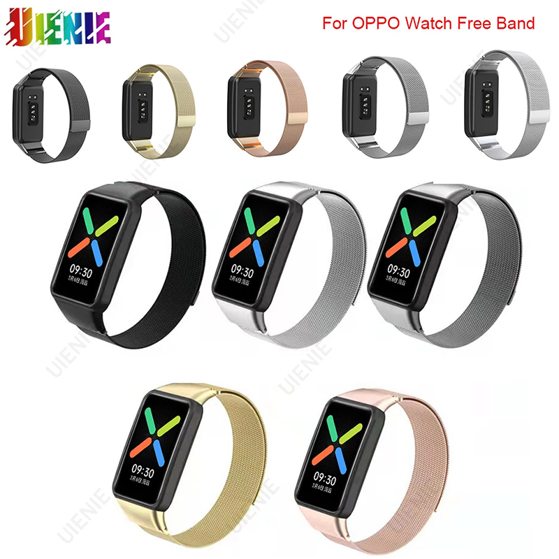 Milan Magnetic Metal Watch Strap For OPPO Watch Free Stainless Steel Mesh Bracelet Smart Watch Band Accessories Wristband Loop
