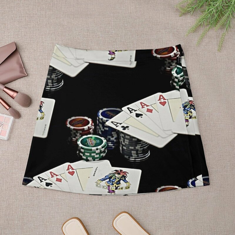 Poker Night Mini Saia para Mulheres, Roupas De Designer De Luxo, Saia Bonito Sexy