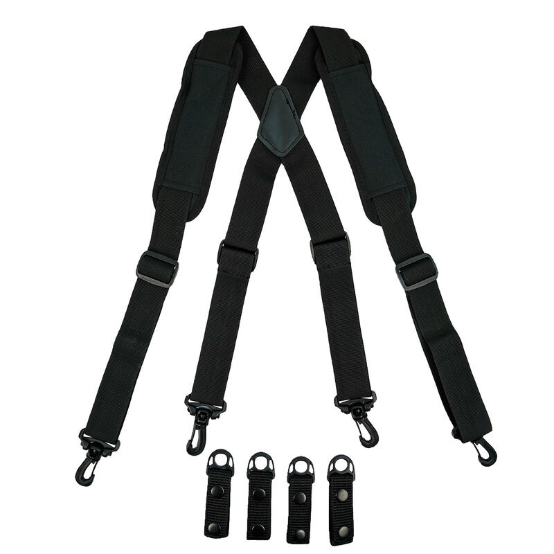 Tactical Suspender pants Police duty adjustable padded military braces