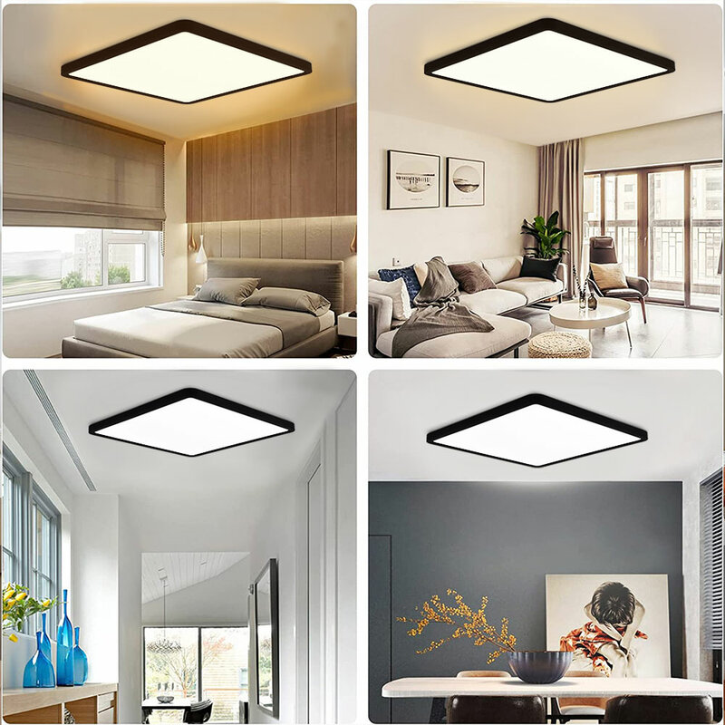 Flush Mount LED Ceiling Light Square Ultrathin Panel Ceiling Lamp 48W 36W 24W 18W Modern Home Lights for Living Bedroom Kitchen