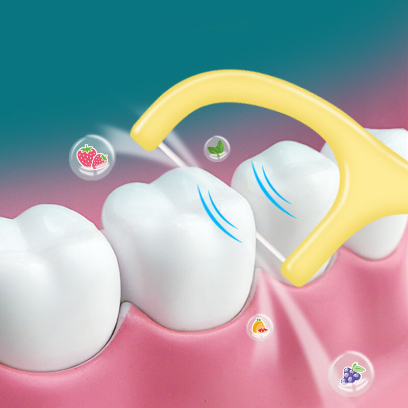 Mini Fil Dentaire au Saveur de Menthe avec Cure-Dent, Fil Polymère pour les Dents, Ligne Plate Ultra Fine, Livres Dentaires, 100 Pièces