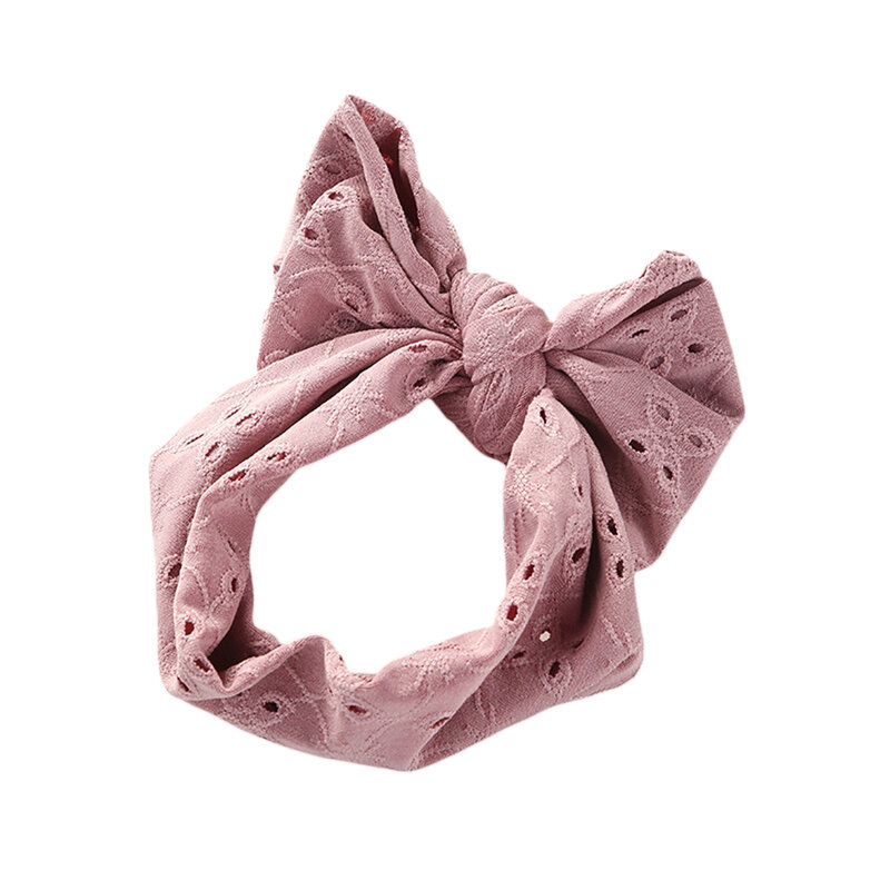 New Summer Newborn Baby Hair Band Lovely Solid Lace Reverent Hollow Hole Stretch Bow archetto per neonato regalo di compleanno