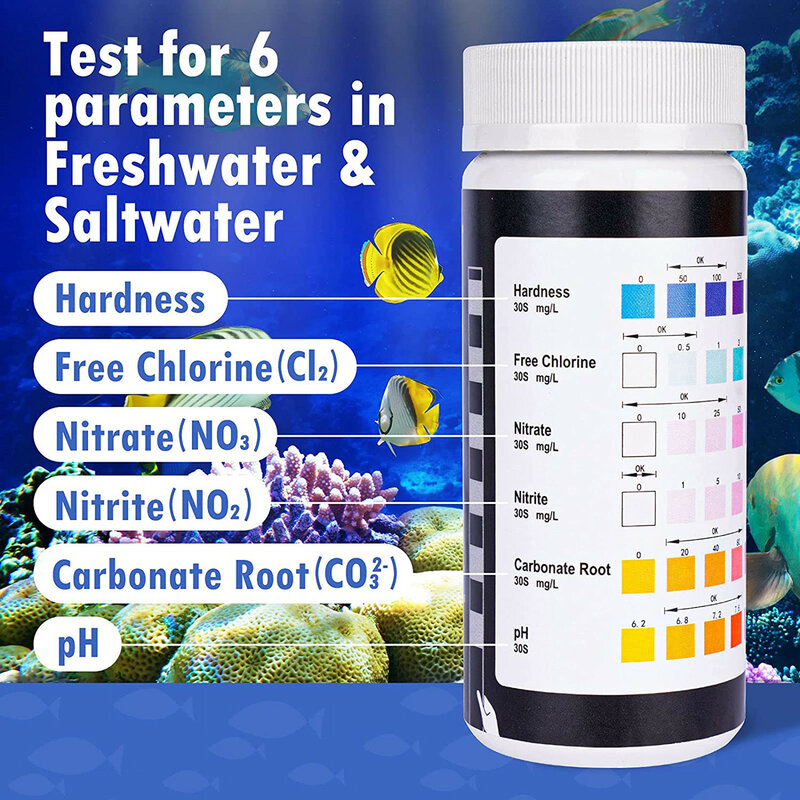 Water Quality Test Strips 6-in-1 PH Test Strips For Water Testing Fast And Accurate Water Hardness Test Strips Home Easy Testing