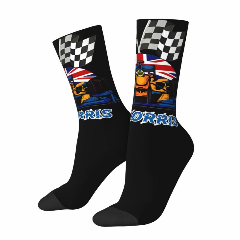 Lando Norris Racing Driver Merchandise Socks Cozy Cars Skateboard Long Socks Warm for Unisex Wonderful Gifts