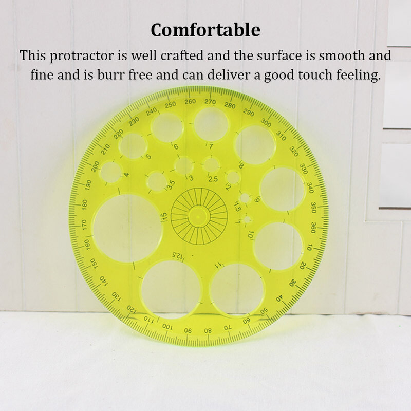Color Random School 360 Degree Protractor Architects Sketching Round Ruler