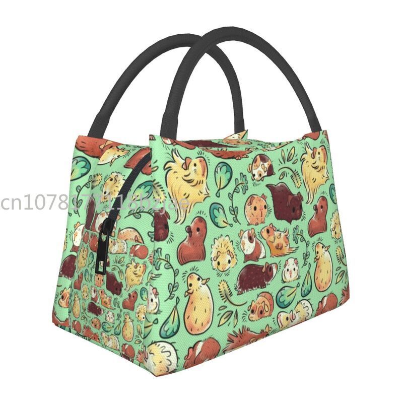 Guinea Pig Huddle Insulated Lunch Tote Bag for Women Animal Resuable Thermal Cooler Food Lunch Box Office