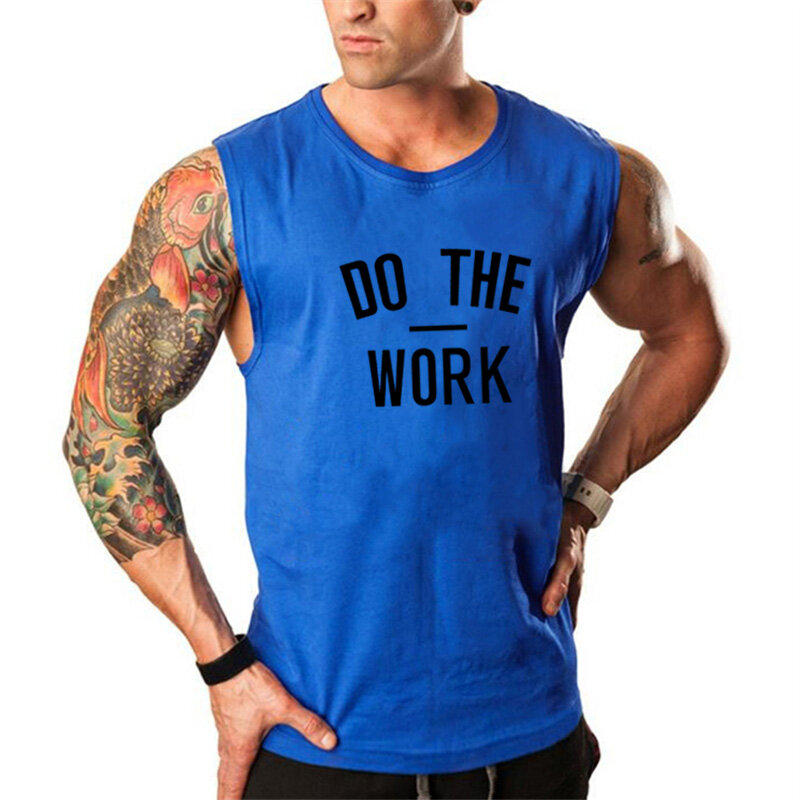 Camiseta de tirantes de gimnasio para hombre, ropa de verano para entrenamiento de culturismo, camisetas de Fitness sin mangas, chaleco de marca