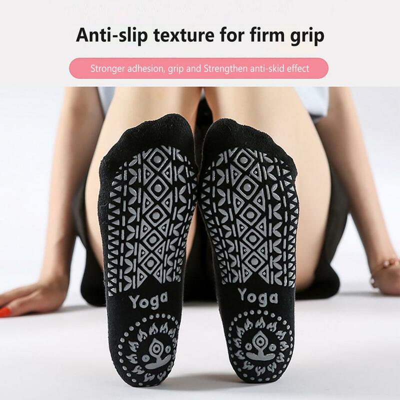 Kaus kaki olahraga Yoga wanita, 1 pasang kaus kaki tari balet profesional anti selip bernapas tahan aus