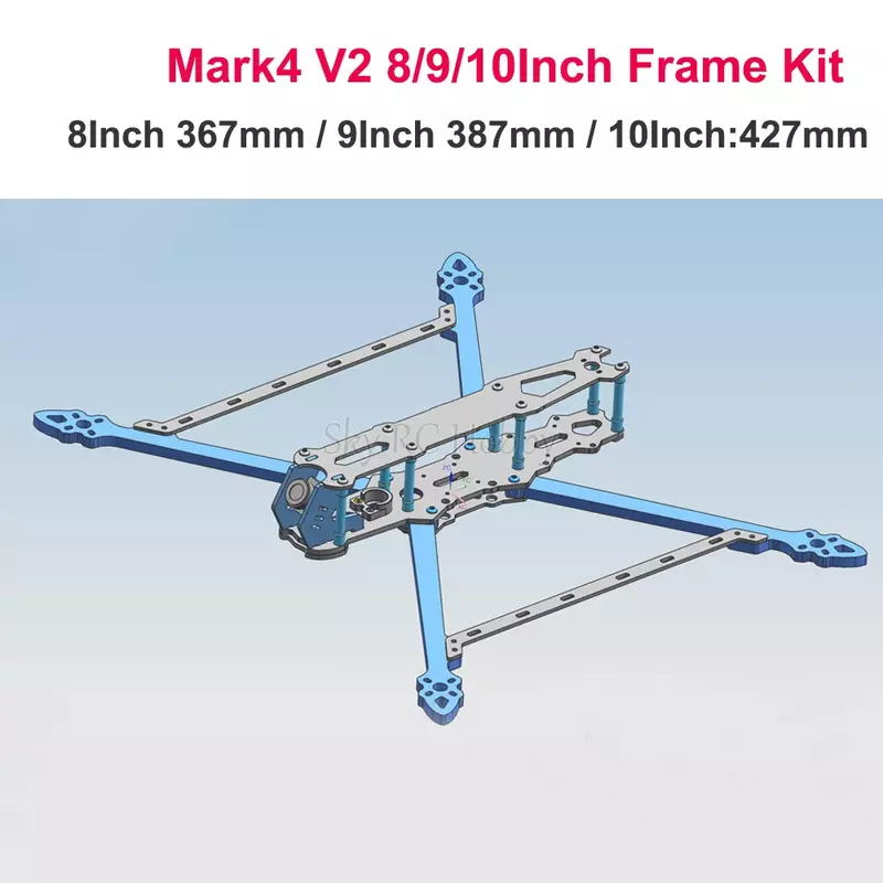 Mark4 V2 Mark 4 8 pollici 367mm 9 pollici 387mm con braccio da 6mm/10 pollici 427mm con braccio da 7.5mm FPV Racing Drone Quadcopter Kit telaio Freestyle