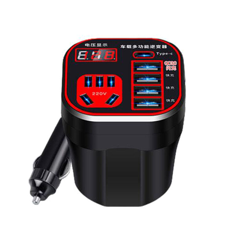 Large Capacity Car Power Inverter Note Output Power ABS Environmental Protection Product Smart Automatic Power Off