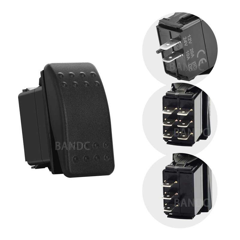 12/24V Marine Rocker Switch 2/3/6 Pin ON--OFF-ON Momentary Switch 3 Way Reverse Polarity Toggle Switch for Car Boat Dash Replace