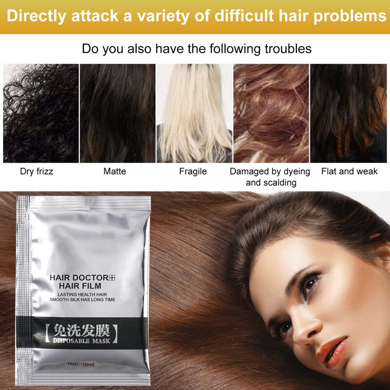 Mascarilla hidratante de queratina para el cuidado del cuero cabelludo, suero de mezcla perfecta para el tratamiento del cabello, seda de colágeno, 10ml por lote