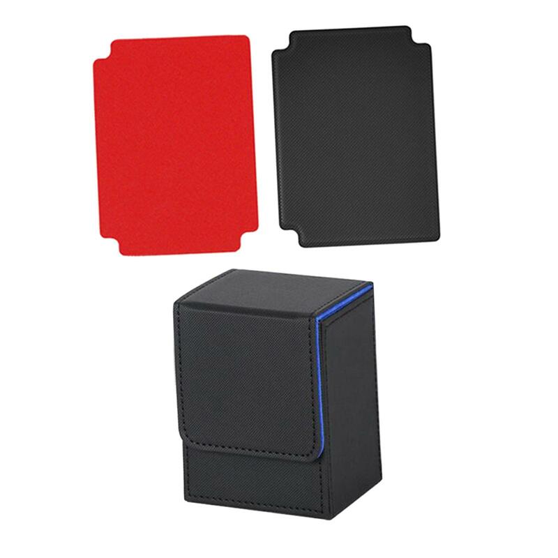 Card Deck Case Fits 100+ Sleeved Cards Waterproof Stylish Soft Microfiber Lining Multipurpose Accessory 3.1x3x4inch PU Leather