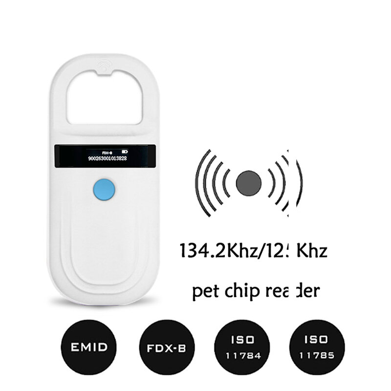 Chip de identificación de mascotas, escáner Digital USB, RFID, perro, gato, Animal, portátil, 134,2 KHz, lector de tarjetas de identificación