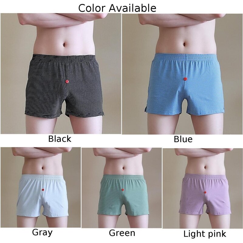 Trousers Pants Tights Jeans Shorts Stripe Mens Cotton Boxer Briefs Underwear Shorts Breathable Pouch Underpants L 3XL