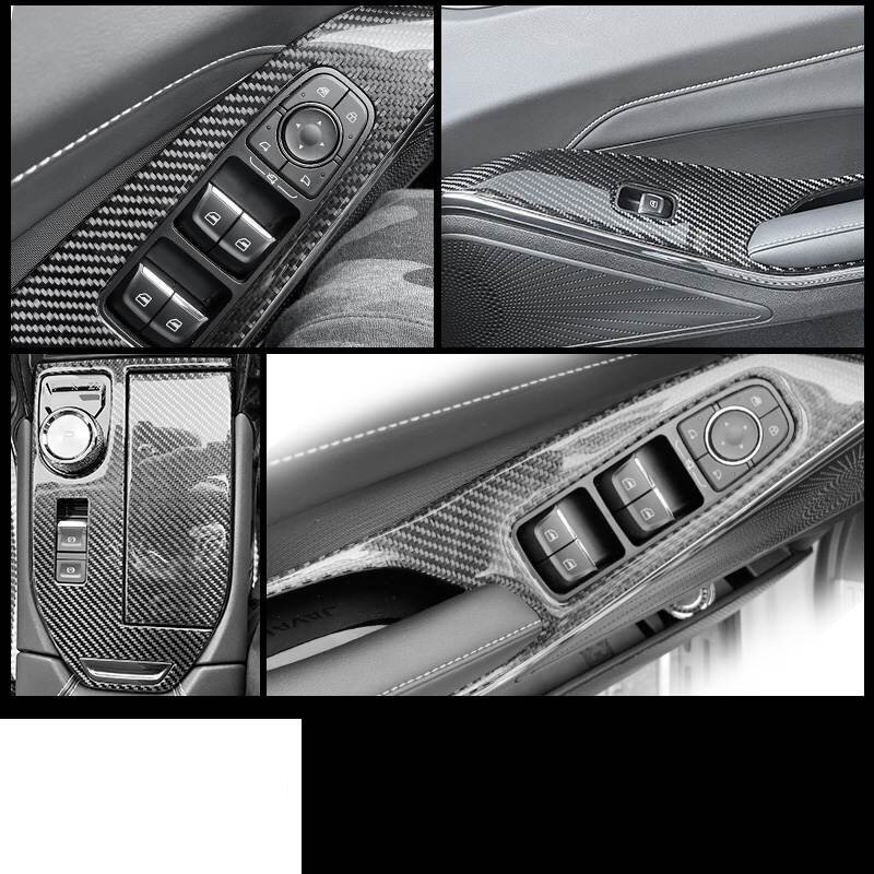 Untuk Haval H6 3rd Generation 2021 Film pelindung serat karbon, stiker Interior mobil, Aksesori Mobil Panel gigi