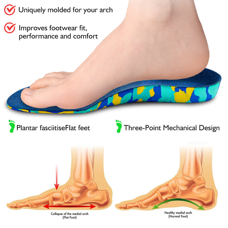 تقويم العظام تصحيح أداة الرعاية النعال للأطفال ، دعم قوس القدم المسطحة ، باطن تقويم العظام الأطفال نعل ، منصات الأحذية الرياضية