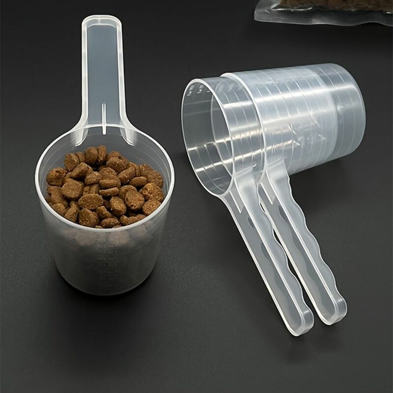 Cuillère doseuse transparente pour animaux de compagnie, durable, en plastique, pour lait en poudre, avec échelle, fournitures de cuisson multifonctionnelles