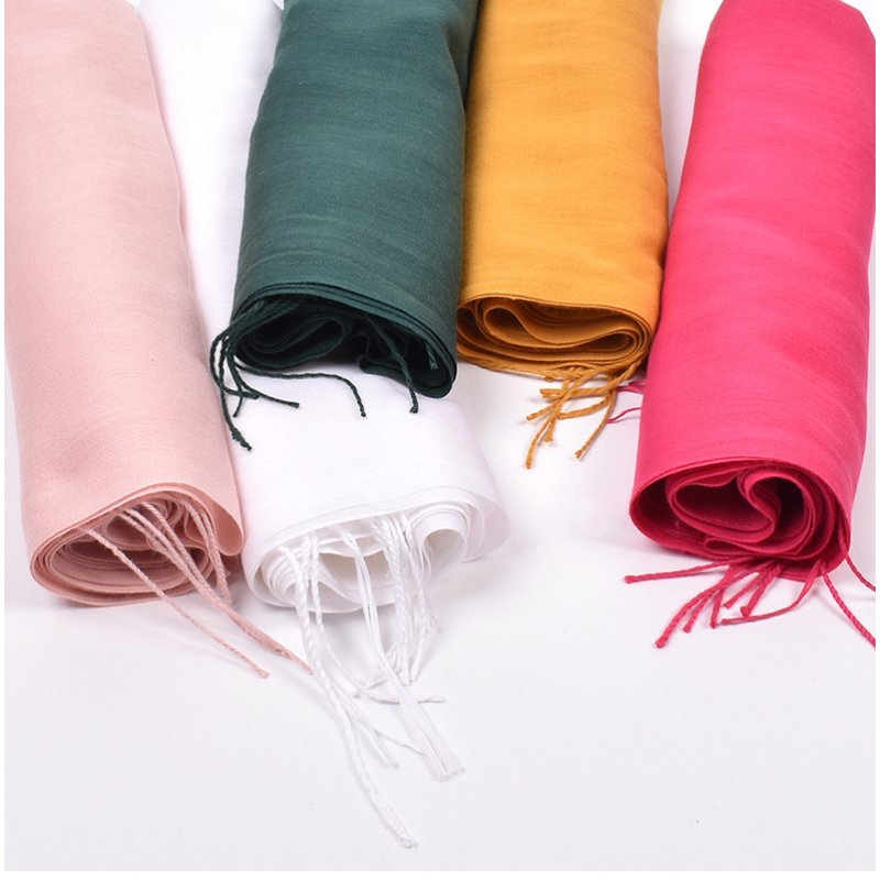 Fashion Cashmere Hijab Scarf For Women Winter Solid Shawls and Wraps Autumn Pashmina Scarfs Female Head Scarves For Ladies 2022