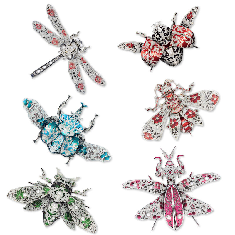 Piececool 3D Metal Puzzle Insect Brooch Accessories Model Kits for Teens DIY Jigsaw Toys Brain Teaser