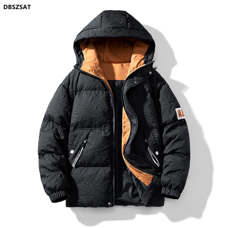 Hooded Warm Windproof Fashion Mens Winter Jacket Casual Outwear Cotton-Padded Men's Thickening Parkas Hat Thick Tops Brand Men's