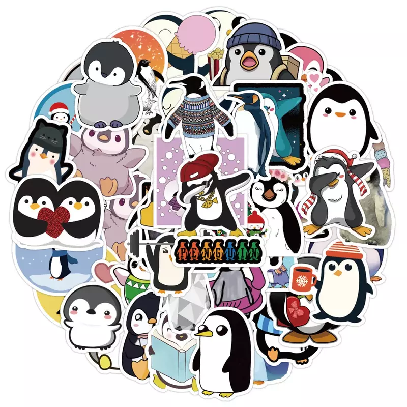 Waterproof Cartoon Penguin Sticker Personalidade Animal Etiqueta Criativa, Guitarra Computador Telefone Skate, Atacado, Novo, 10 pcs, 30 pcs, 50pcs