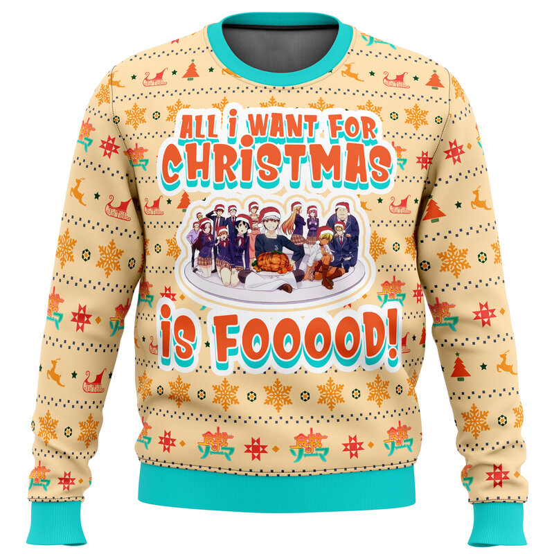 Зима 2023, Лидер продаж, свитер с круглым вырезом и мультяшными персонажами из аниме с 3D принтом пикселей, рождественский подарок, Повседневный свитер в стиле Харадзюку