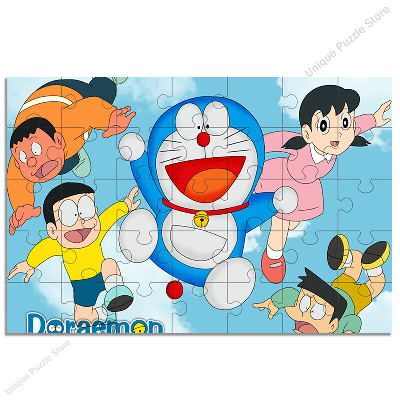 Anime Puzzle Jigsaw dla dzieci i dorosłych Doraemon duży niedźwiedź jego koledzy układanka 35/300/500/1000 Pcs Puzzle dla dzieci urodziny prezenty