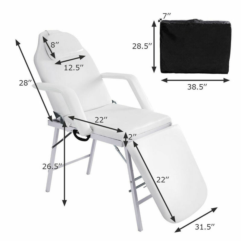 73'' Portable Tattoo Parlor Spa Salon Facial Bed Beauty Massage Table Chair  massage table portable