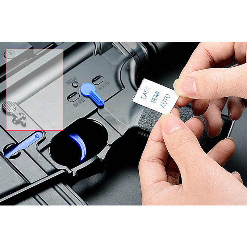 Stiker Logam Warna Emas/Perak Airsoft untuk Gel Blaster M4A1 Stiker Tubuh Senjata M4 Madeline 3D Aksesori Peralatan Berburu Efek