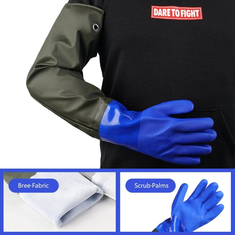 Долговечные водонепроницаемые резиновые перчатки Перчатки для пруда Химически стойкие перчатки для мытья посуды и чистки средств