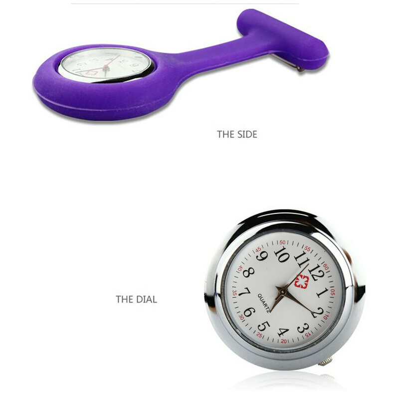 Mini bonito um bolso relógios silicone enfermeira relógio broche túnica fob relógio com bateria livre médico unisex relógios relógio