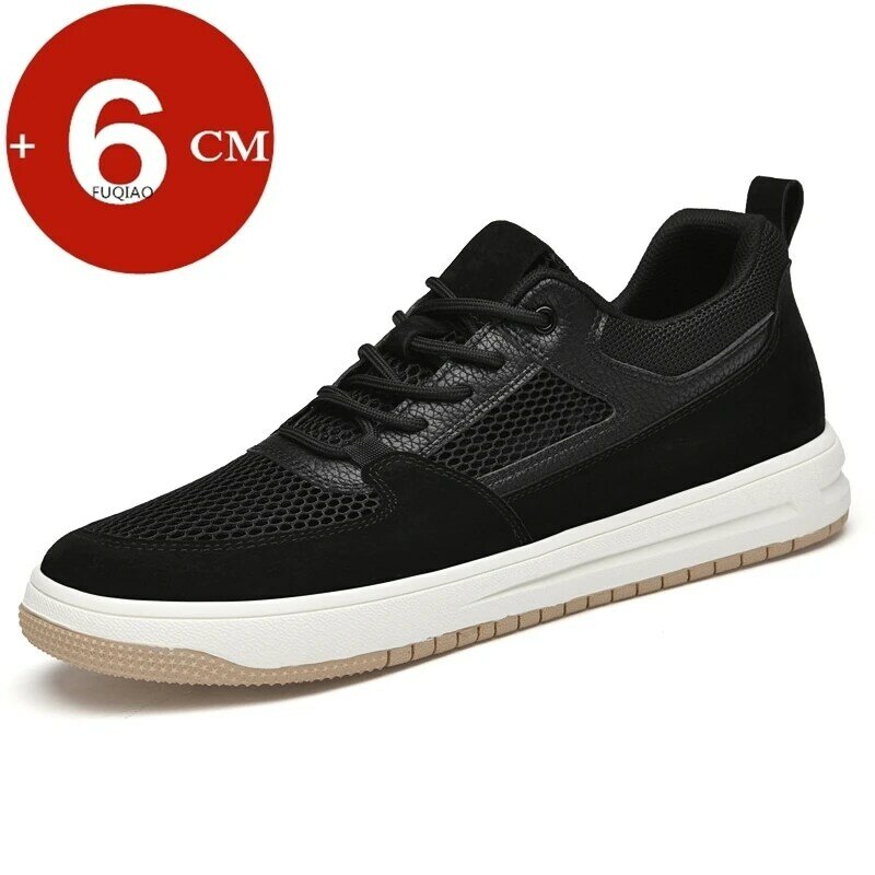 Men Casual Sneakers Summer Fashion Elevator Shoes Man Sports Lift Height Increase Insole 6cm Mesh Breathable Men Shoes