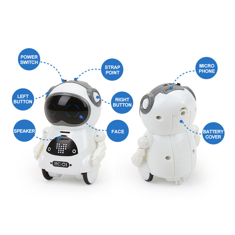 Pocket Robot Talking Toy para Meninos e Meninas, 939A, Reconhecimento de Fala, Gravação, Canto, Dança, Falando, Interativo, Falando, História, Brinquedos, Kawaii, Presente