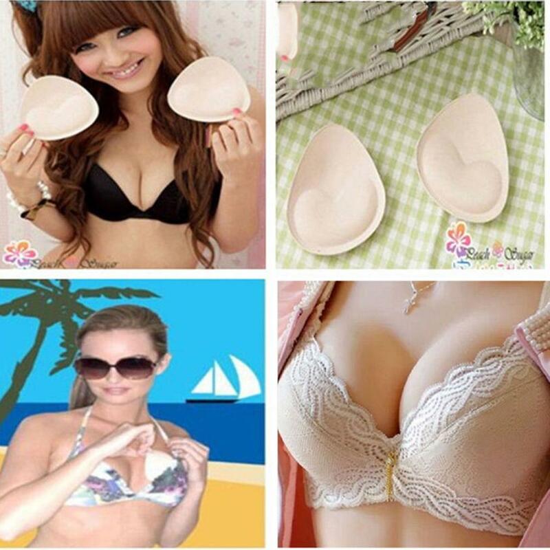 Women Triangle Cups Bikini Sports Bra Pad Chest Push Up Insert Foam Pads Swimsuit Padding Accessories